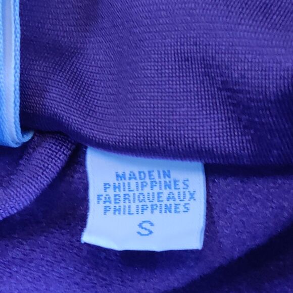 Adidas Purple Track Jacket Classic Striped Trefoil Logo Full Zip Size Small - Picture 7 of 15